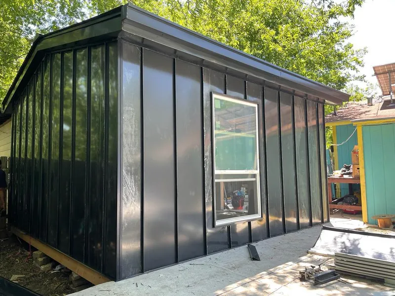 Black standing seam metal wall panels for Metal Roof Installation in Yorkshire